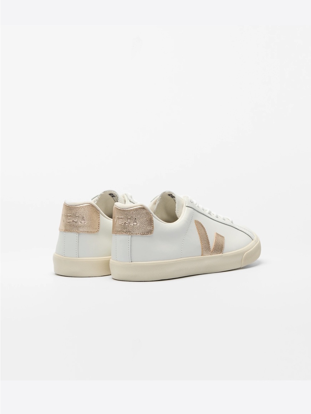 New in box Veja Esplar leather sneakers in white/gold - Picture 3 of 9